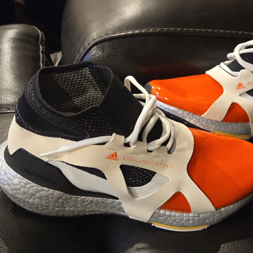 Adidas by Stella McCartney Orange and Black Sneakers - Picture 2 of 4